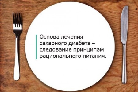 Основа лечения сахарного диабета - рационального питание